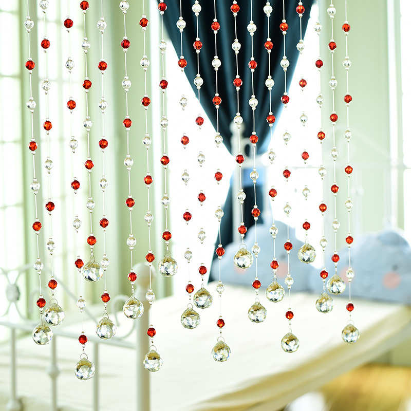 轻奢水晶珠帘阳台走廊隔断帘鞋柜卧室家用洗手池装饰挂帘子免新品