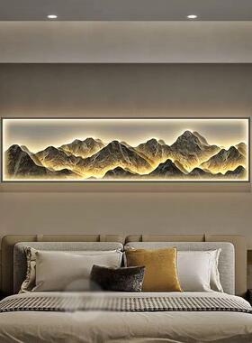 新款直销现代简约卧室装饰画背有靠山床头挂画山水画轻奢主卧房间