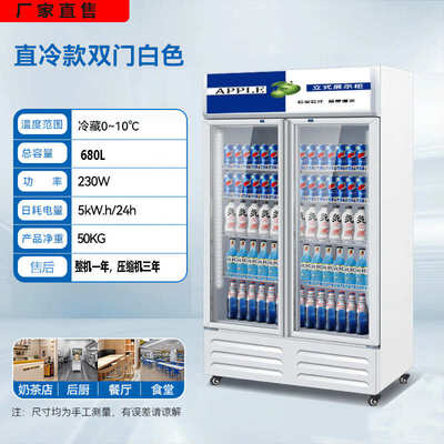 双开门大容量超市啤酒水冰箱立式冷冻柜饮料冷藏展示柜商用单门柜