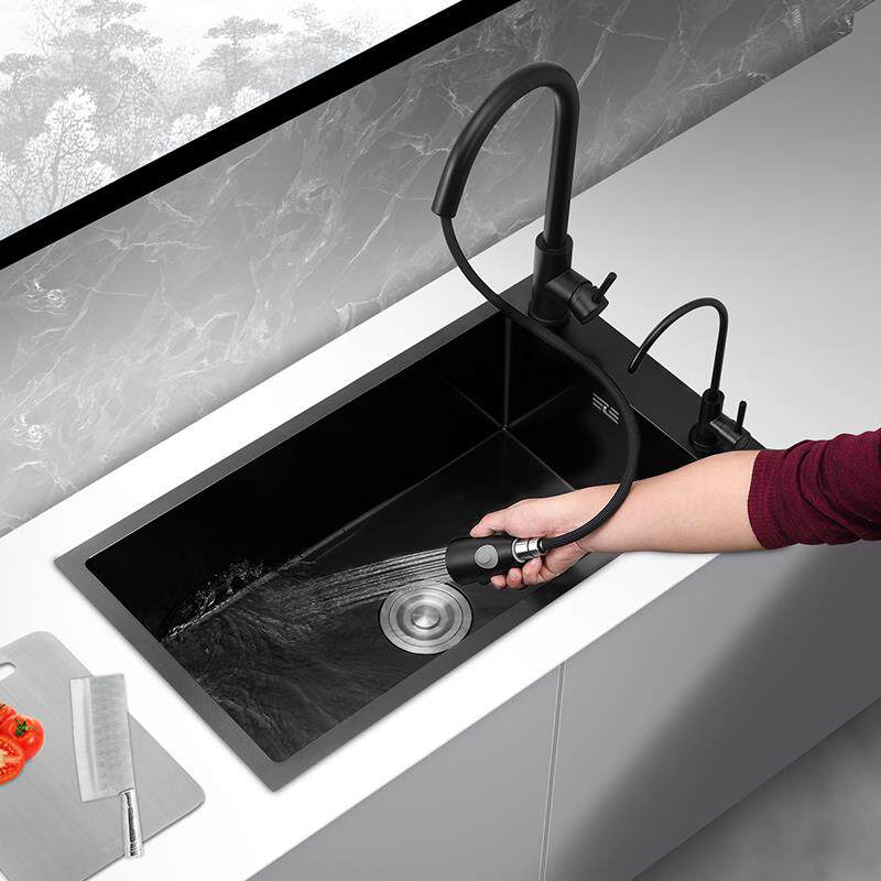 定制黑色纳米单水槽不锈钢迷你小水槽小号厨房洗菜盆吧台窄长型阳,家装主材,水槽套餐,淘宝优惠券,粉丝福利购,淘宝优惠卷