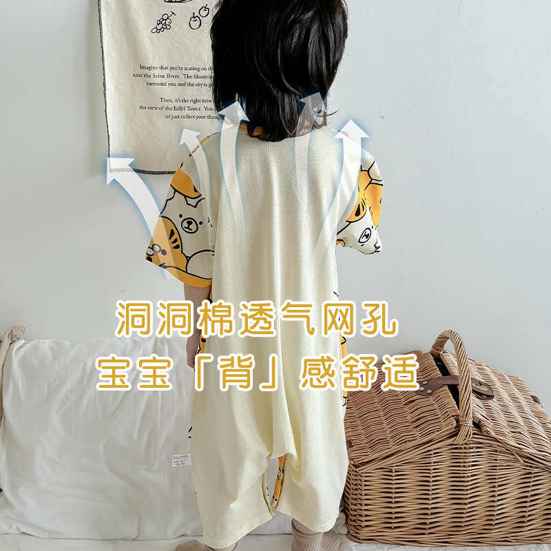 睡袋婴儿夏季儿童纯棉夏天薄款宝宝连体睡衣春夏空调防踢被子神器