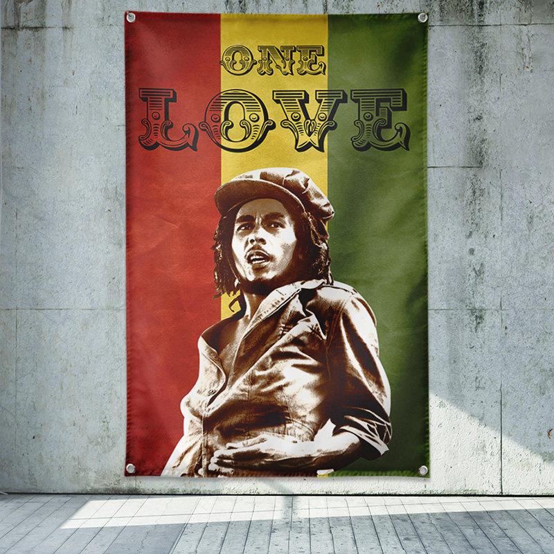 雷鬼reggae bob marley 摇滚挂布挂旗装饰背景布酒吧琴行房间墙饰
