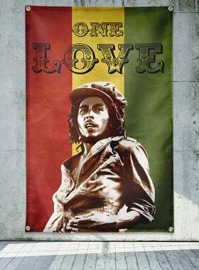 雷鬼reggae bob marley 摇滚挂布挂旗装饰背景布酒吧琴行房间墙饰
