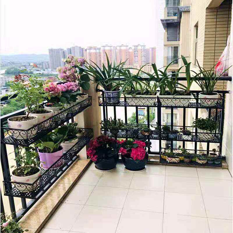 铁艺双层阳台栏杆花架护栏悬挂飘窗挂式双层花架壁挂盆栽多肉狄瑄