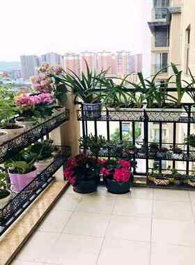 铁艺双层阳台栏杆花架护栏悬挂飘窗挂式双层花架壁挂盆栽多肉至哲