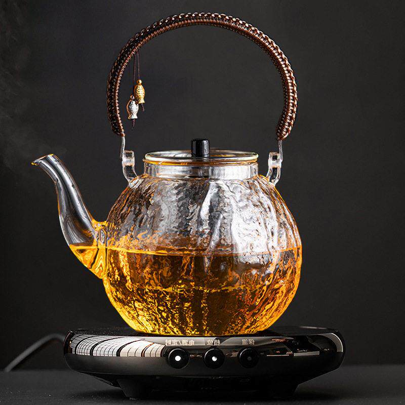 提梁壶蒸煮茶器煮茶炉玻璃红茶泡茶壶耐温明火煮茶茶具家用