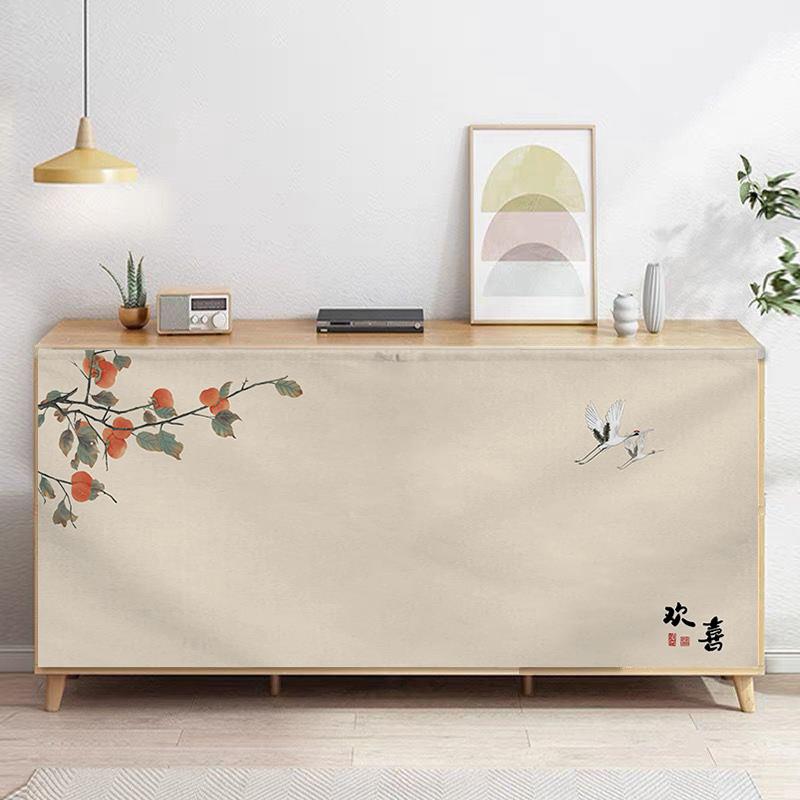 柜子遮挡杂物帘置物架书柜橱柜遮丑防尘帘办公桌下魔术贴围挡布帘