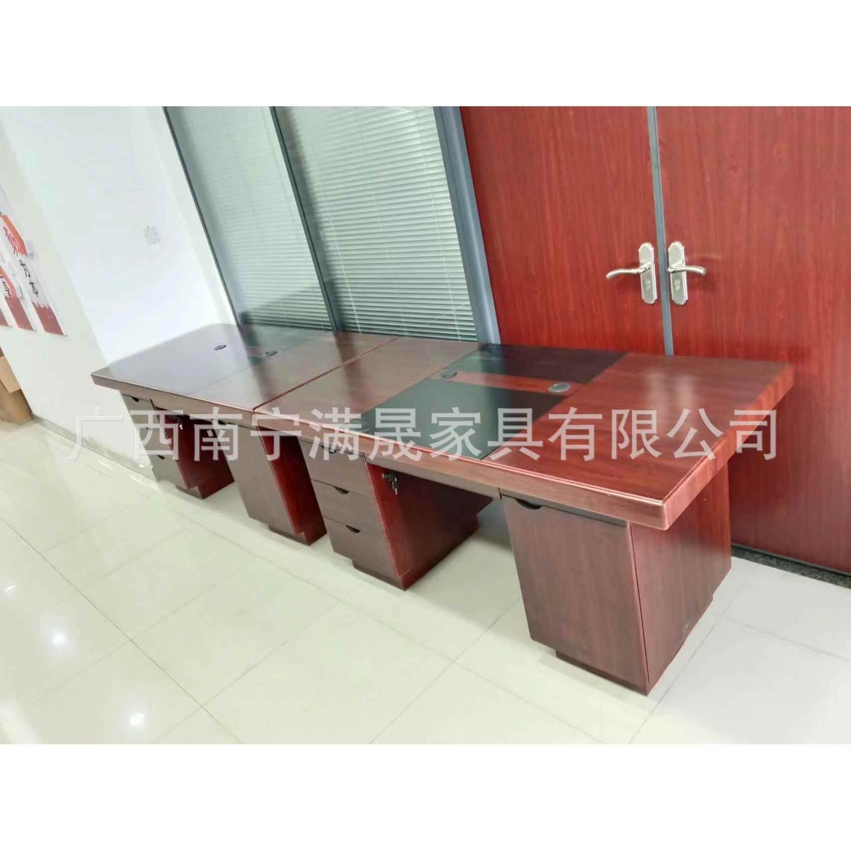 广西公桌员电脑桌木油漆单办人职桌写字台教师桌带MS-Z00抽皮屉带