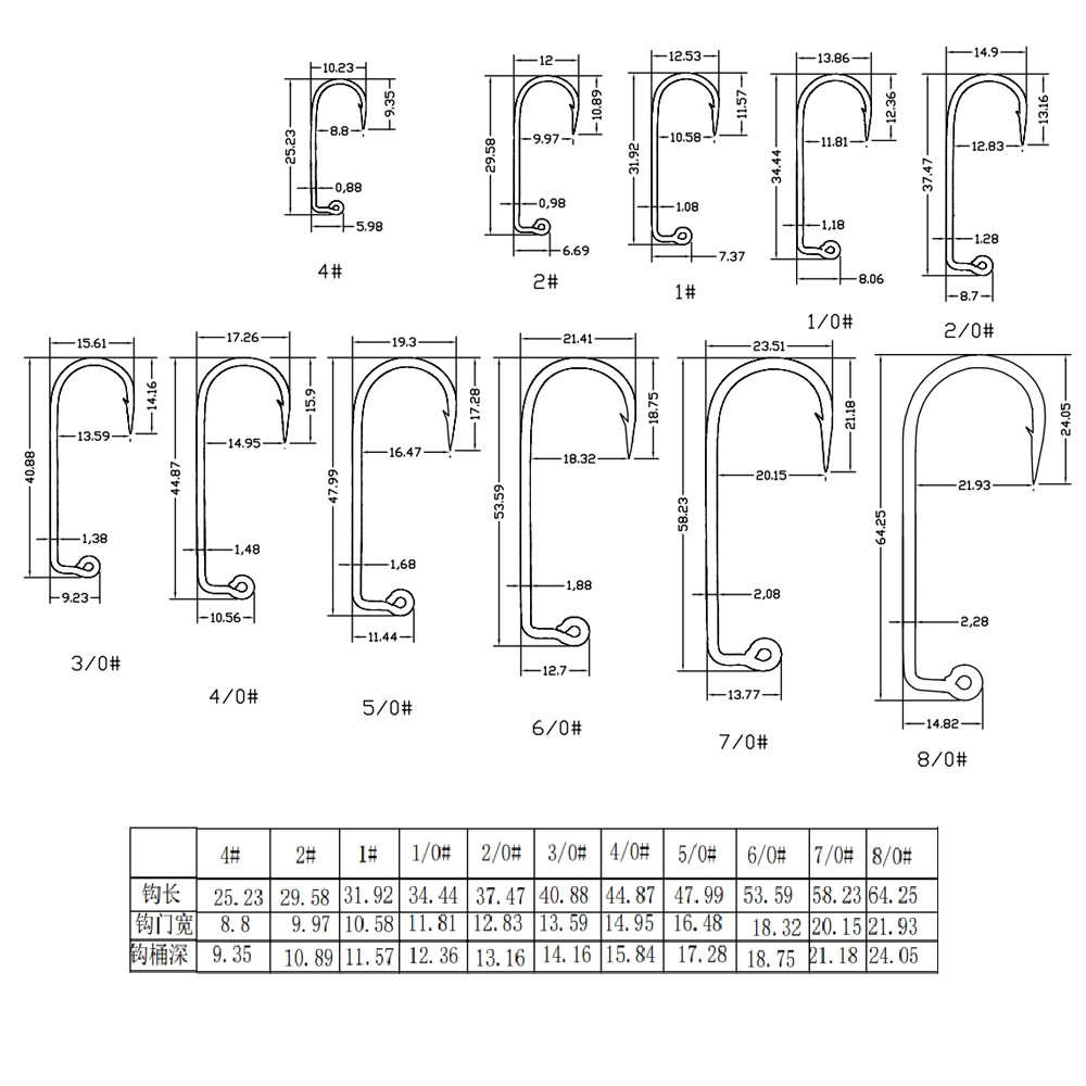 加强铅头钩碳钢平打倒刺直角钩路亚挂钩白条翘嘴鲈鱼鳜鱼钩曲柄钩