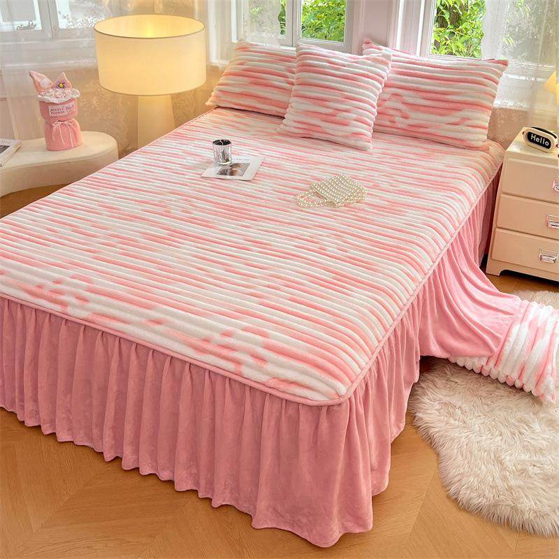 秋冬法莱绒床裙法兰绒床垫保护罩牛奶绒兔毛绒床垫床单罩单人床笠,床上用品,床裙,淘宝优惠券,粉丝福利购,淘宝优惠卷