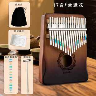初者蒙乐器 拇指琴卡林启巴琴21音17音易学手指琴可携式 正品 学箱式