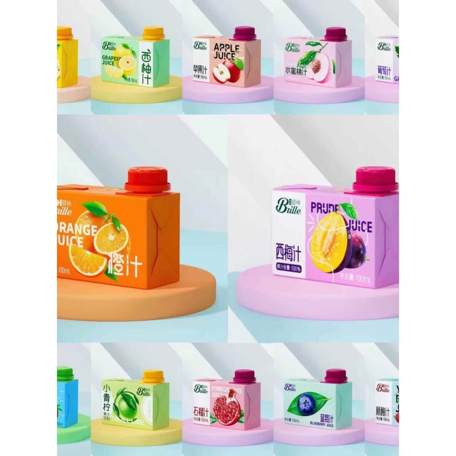 碧林小果汁mini100ml24盒浓缩果汁混装航空同款橙汁苹果网红饮料