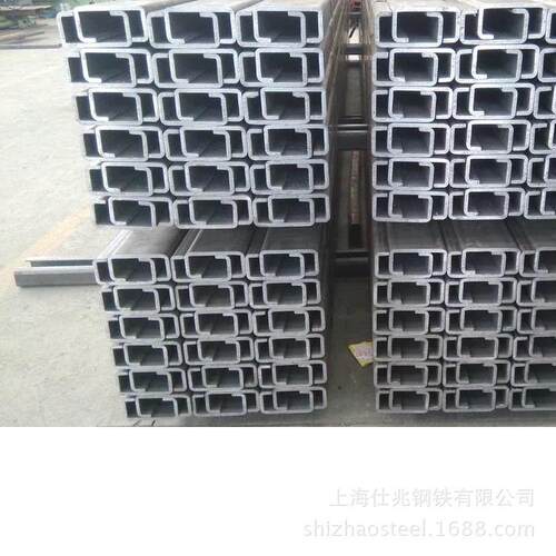 Q345B高强度屋面檩条厚壁C形钢 冲孔热镀锌C型钢导轨螺栓配件