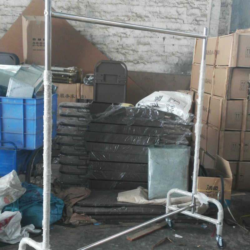 单杆挂衣车不锈钢酒店洗衣房工作车可移动带轮子送衣车架晾衣架