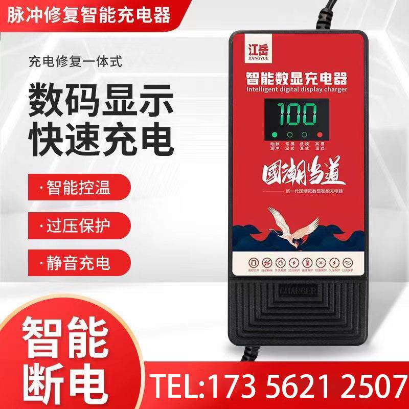自动关机断电电动车充电器电量数字显示三轮两轮电动车充电器