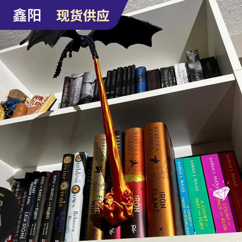 新品 Dragon Flame Book Nook 龙焰书角书架装饰摆件