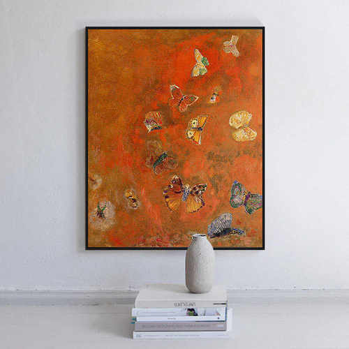 Odilon Redon《Evocation of butterflies》中古装饰画复古蝴蝶