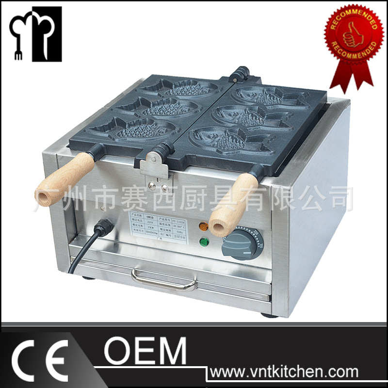 杰亿电热鲷鱼烧一板三条鱼仔饼商用烤饼机鱼仔松饼机设备FY-1103A