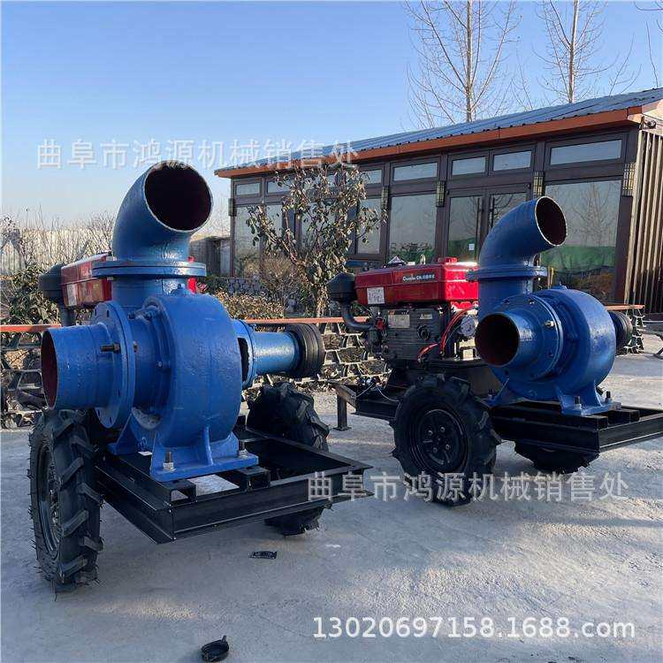 柴油机电子打火抽水泵 4寸高扬程喷灌泵 柴油大8寸抽水机