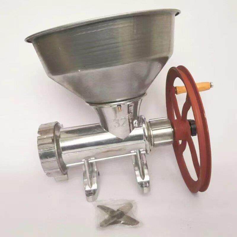 32型/号绞肉机铝合金商用手摇电动绞鱼肉辣椒鸡架灌香肠送灌肠管