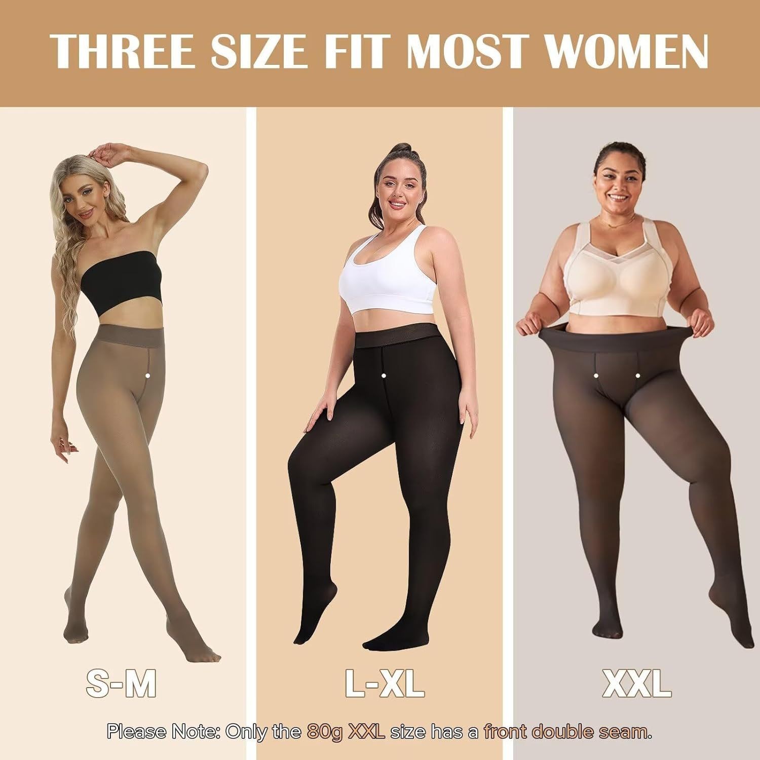 Fleece Lined 80g Women Waist Pantyhose Leggings Lady Casual