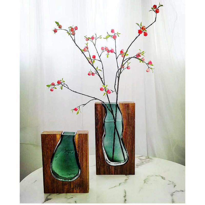 新中式玻璃花瓶批发摆件家居饰品客厅玄关水培花器花瓶高级感软装