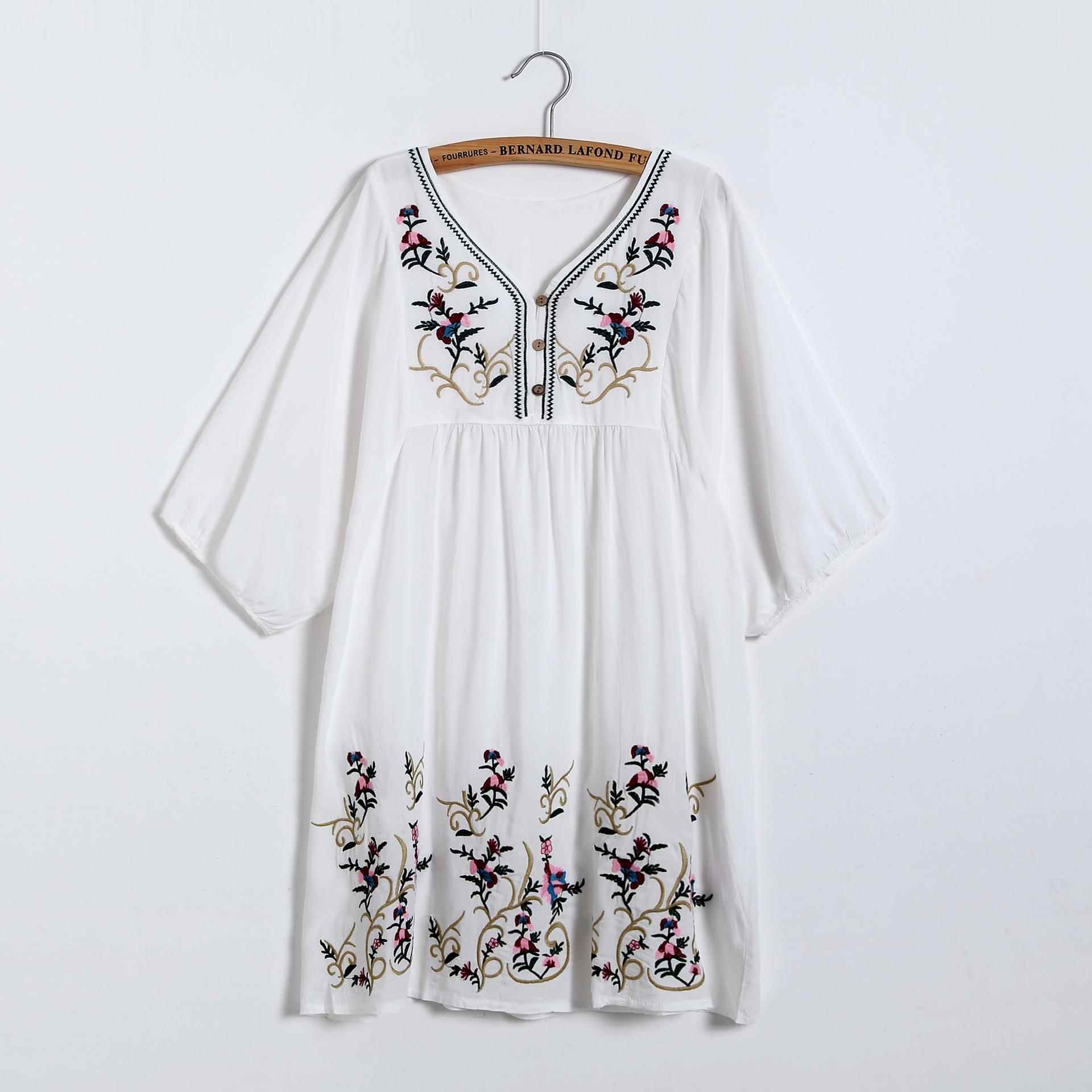 Plus Size Embroidered Pregnant Women Loose Dress