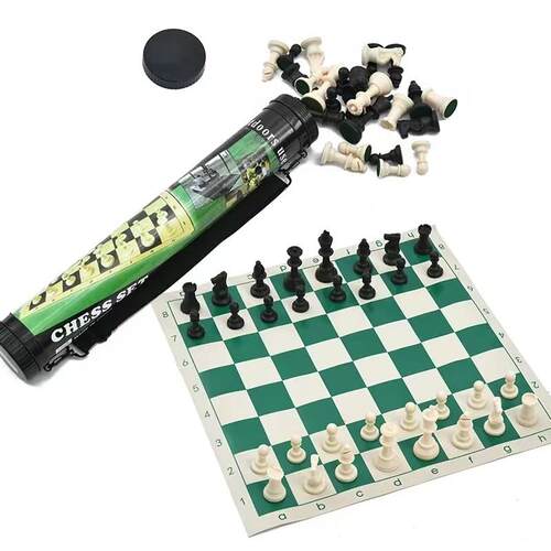 国际象棋学生初学者高档比赛专用折叠可携式皮革棋盘无磁性益智游