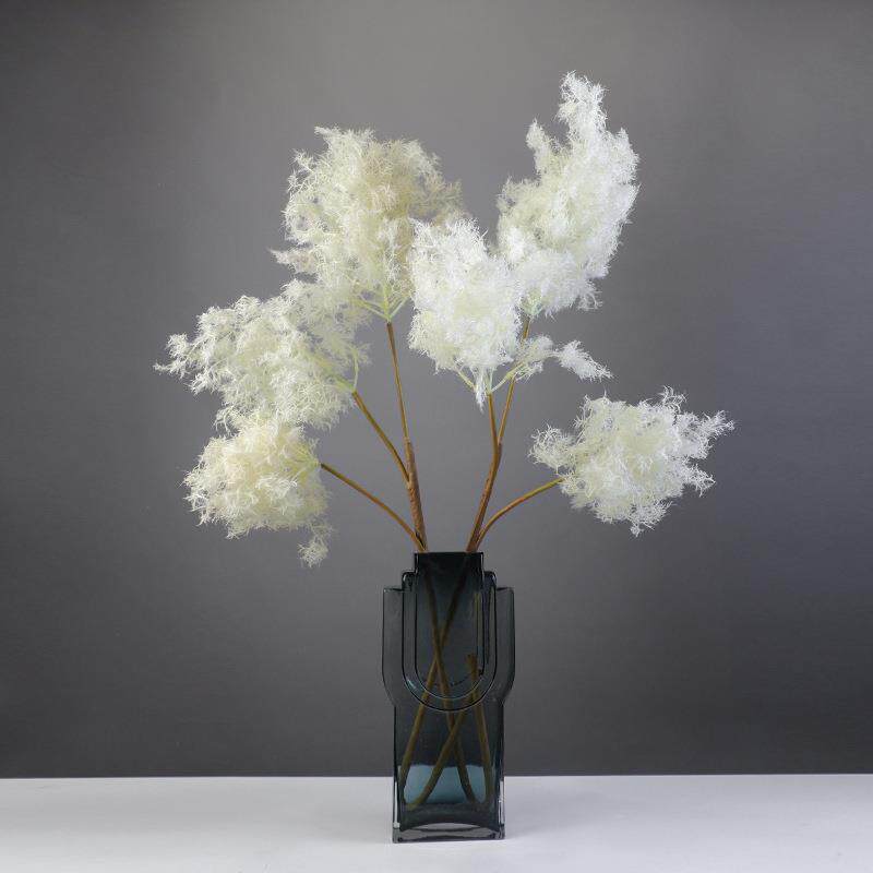 白色雪绒花假花棉花仿真花摆件家居客厅装饰样板间餐桌花艺摆花