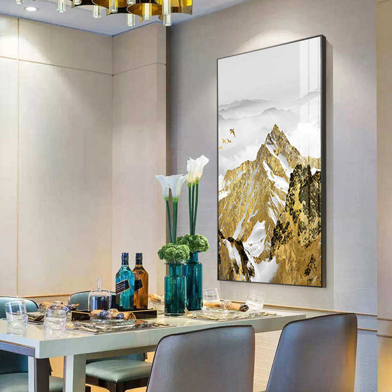 办公室装饰画现代玄关客厅简约走廊新中式过道挂画油画尺寸金山大