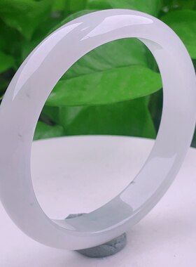 54圈口缅甸天然真品翡翠冰润水润浅紫飘花好种贵妃玉器手镯35.60g