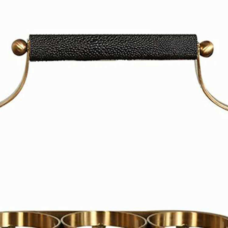 高档轻奢创意铁艺电镀仿铜酒架样板间摆件 红酒架工艺品软装饰品