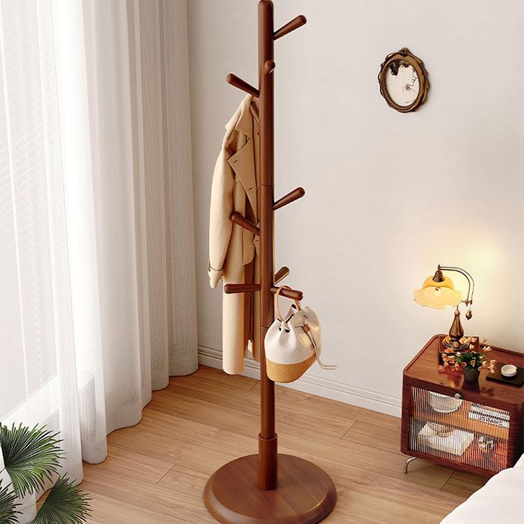 实木立式衣架落地卧室衣帽架家用室内单杆树干挂衣架简易挂包架
