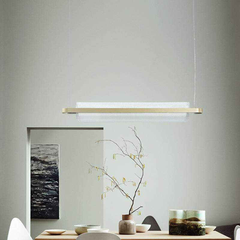 现代简约轻奢餐厅设计师吊灯美式北欧创意吧台办公桌长条LED吊灯