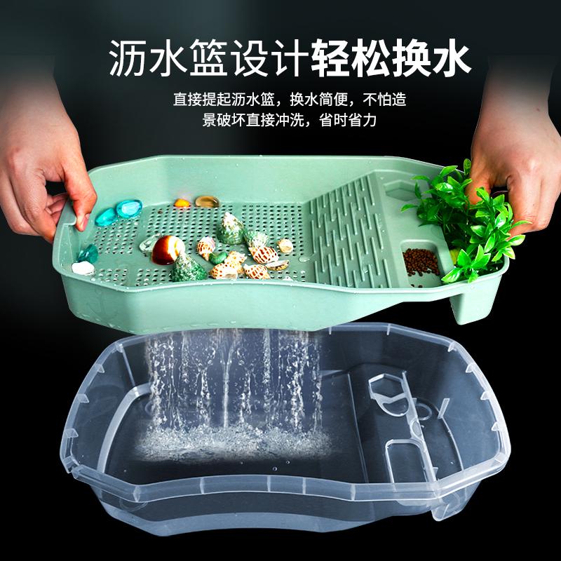 乌龟缸家用生态饲养龟专用造景别墅房子网红龟盆客厅办公室桌面