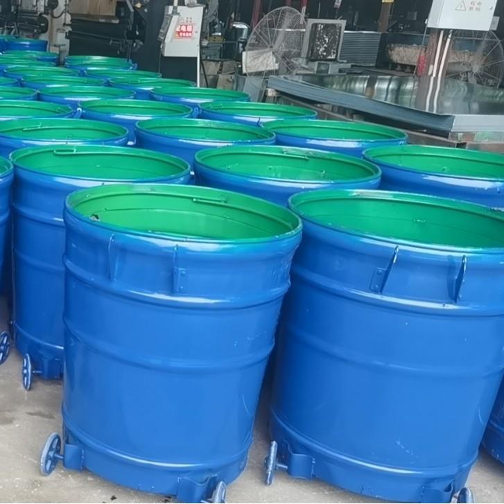 户外大号圆形垃圾桶乡镇环卫市政镀锌板垃圾箱垃圾房厂家圆桶