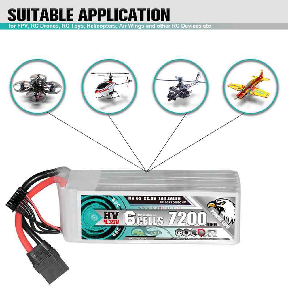 CODDAR鹰氪7200MAH 6S 22.8V 80C航模固定翼90涵道直升机高压锂电