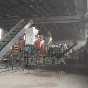 一次性吊针瓶垃圾利用破碎清洗分片机，可回收吊针瓶处置利用机