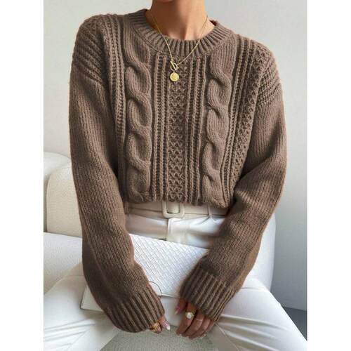 L 62152 French Vintage Twist Chunky Knit Sweater 法式复古麻