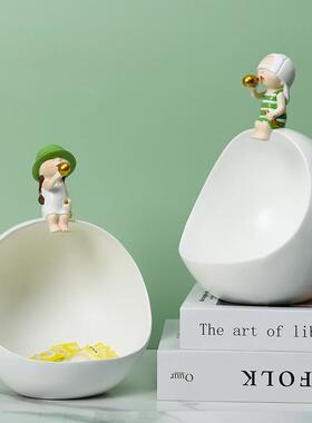 创意匙i厅ns七色彩虹风可爱收纳摆件客玄关钥小收纳插花礼花瓶桌