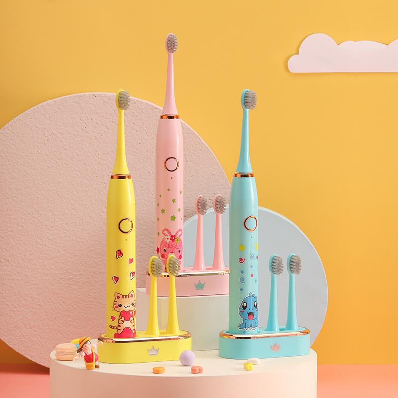 福派儿童智能五档声波电动牙刷IPX8级防水特护软毛小刷头感应充电