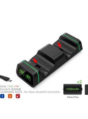 XBOXONE/X/slim带触点转换头无线手柄双座充火车头双电池充电底座