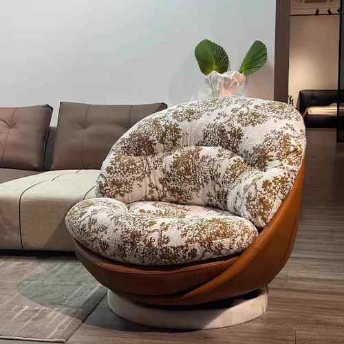 现代用个性闲家旋转摇椅式极简海OSK外设计师沙意发客休厅阳台懒