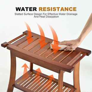 洗澡凳木家用老人凳子浴双层淋送实木肥皂盒防滑坐542椅孕妇柚浴