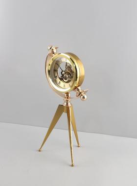 现代复简约古怀旧机械座台钟面摆1463件钟客厅卧室酒店软装家居桌