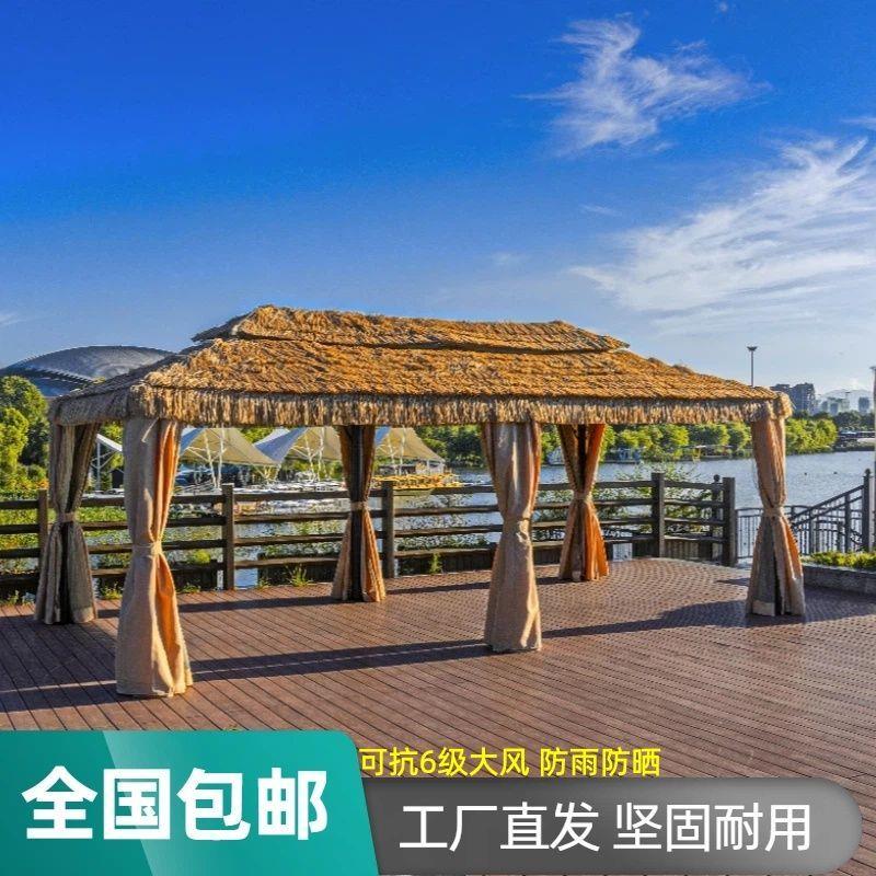 罗马帐篷遮阳防雨茅草棚户外凉亭大排档农家乐餐饮活动景区稻草亭