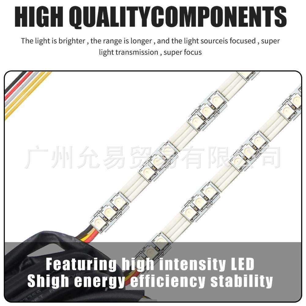 允易新款LED60CM水晶泪眼灯七彩APP遥控RGB汽车改装日行灯炫酷