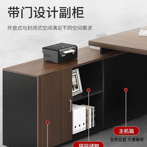 办公桌简约现代办公室家具桌椅组合经理总裁单人桌子大班台老板桌