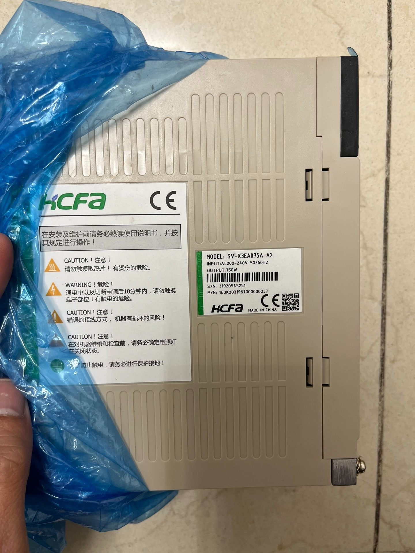 禾川750瓦伺服驱动器sv-x3ea075a-a2，基本没使