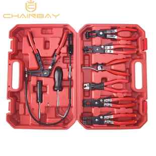 汽车水管钳 卡扣钳 卡钳 管束钳 卡箍钳 直型喉式 9件管束夹钳组套